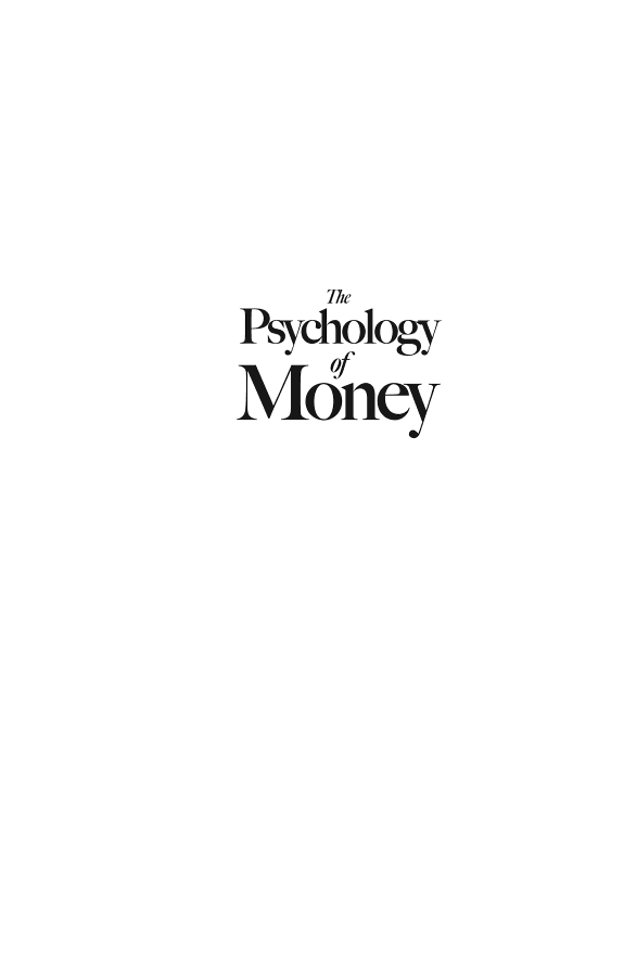 Cover of The Psychology of Money